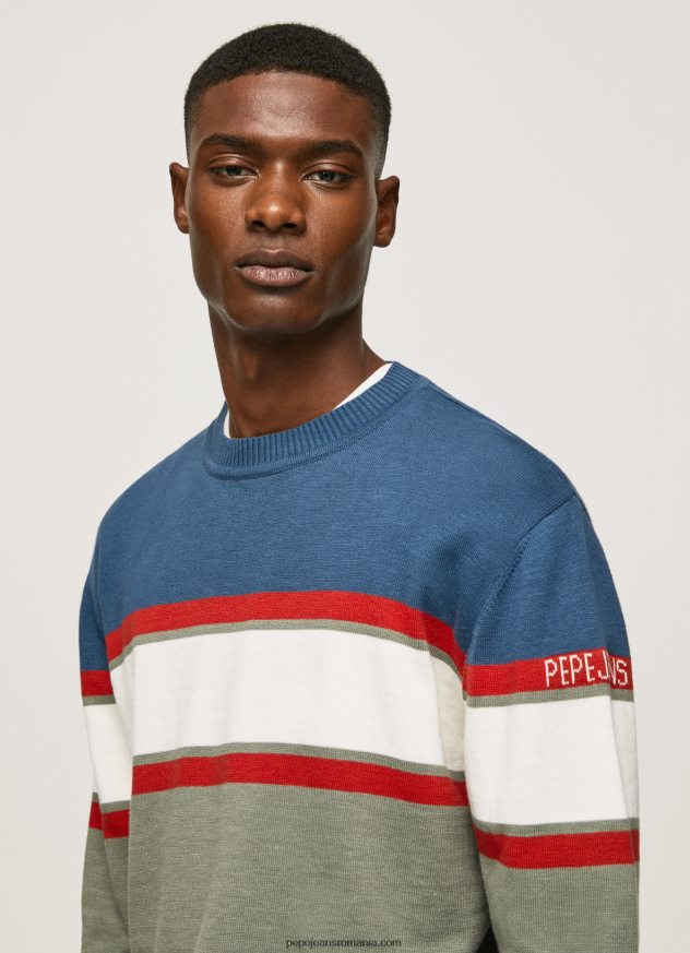 jerseu de bumbac cu imprimeu dungi bărbați Pepe Jeans turnare 6Z0R46849