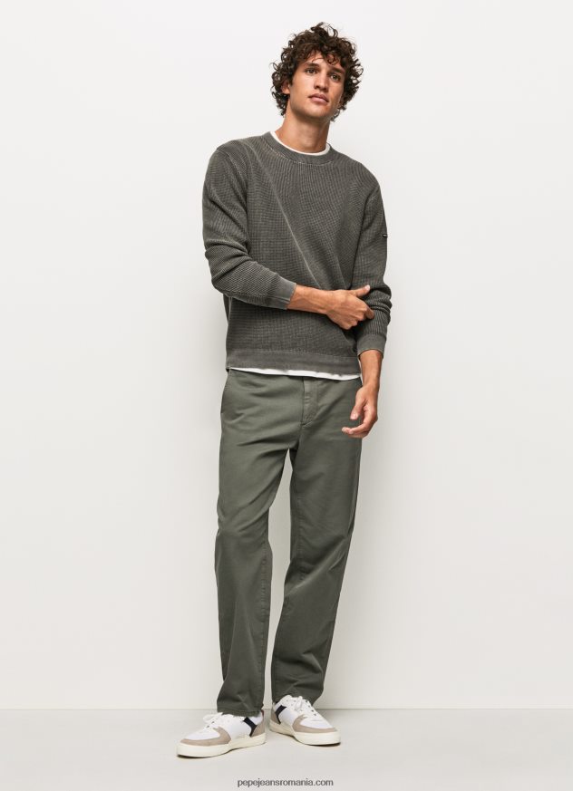 jerseu de bumbac tricotat vafre bărbați Pepe Jeans negru spalat 6Z0R46854