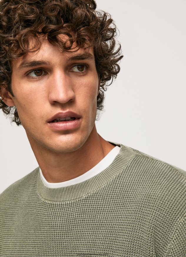 jerseu de bumbac tricotat vafre bărbați Pepe Jeans turnare 6Z0R46853