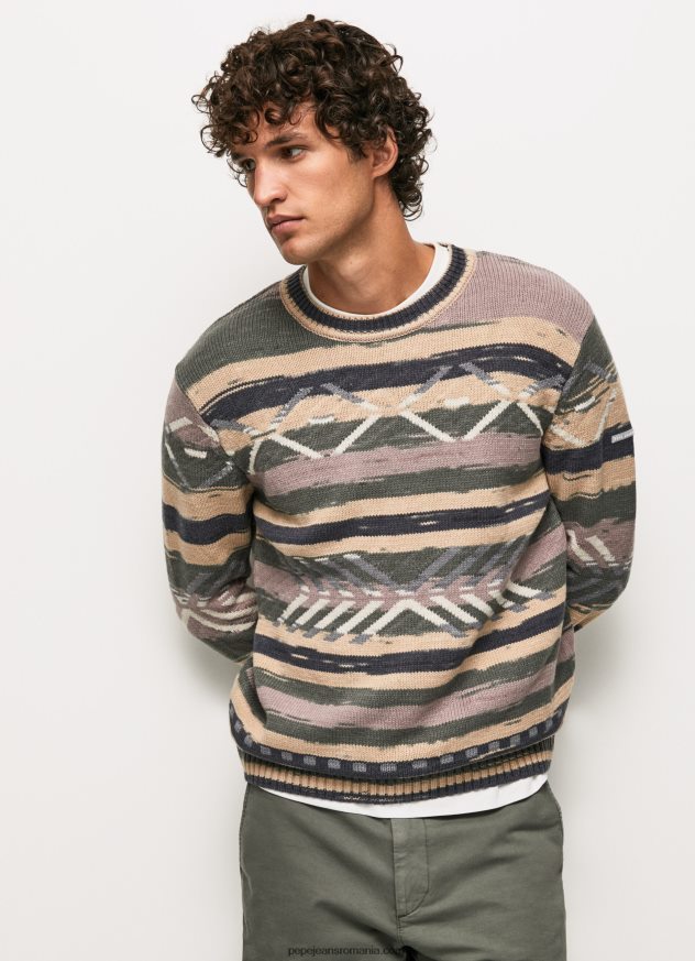 tricou cu guler rotund cu dungi bărbați Pepe Jeans multi 6Z0R46857