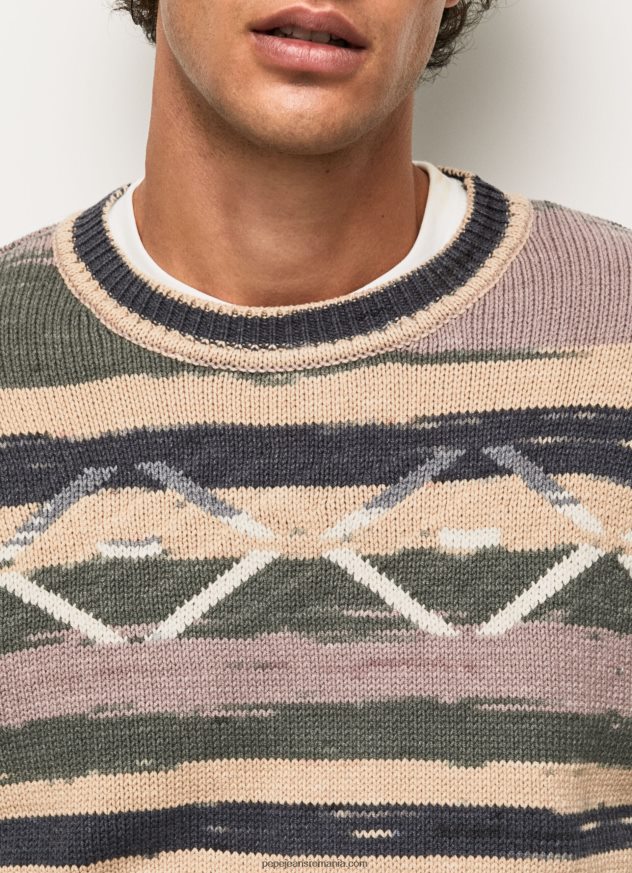 tricou cu guler rotund cu dungi bărbați Pepe Jeans multi 6Z0R46857