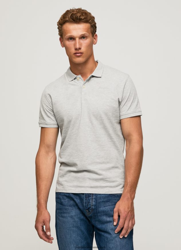 tricou cu logo bărbați Pepe Jeans marnă cenușie 6Z0R461084