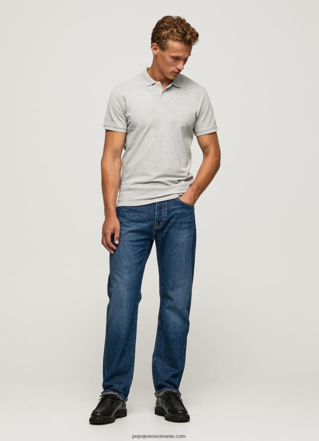 tricou cu logo bărbați Pepe Jeans marnă cenușie 6Z0R461084