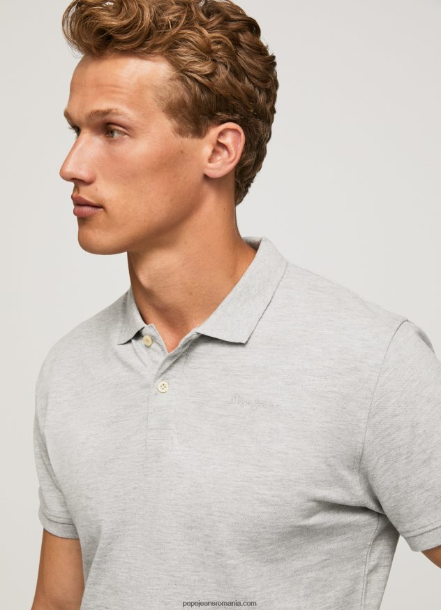 tricou cu logo bărbați Pepe Jeans marnă cenușie 6Z0R461084