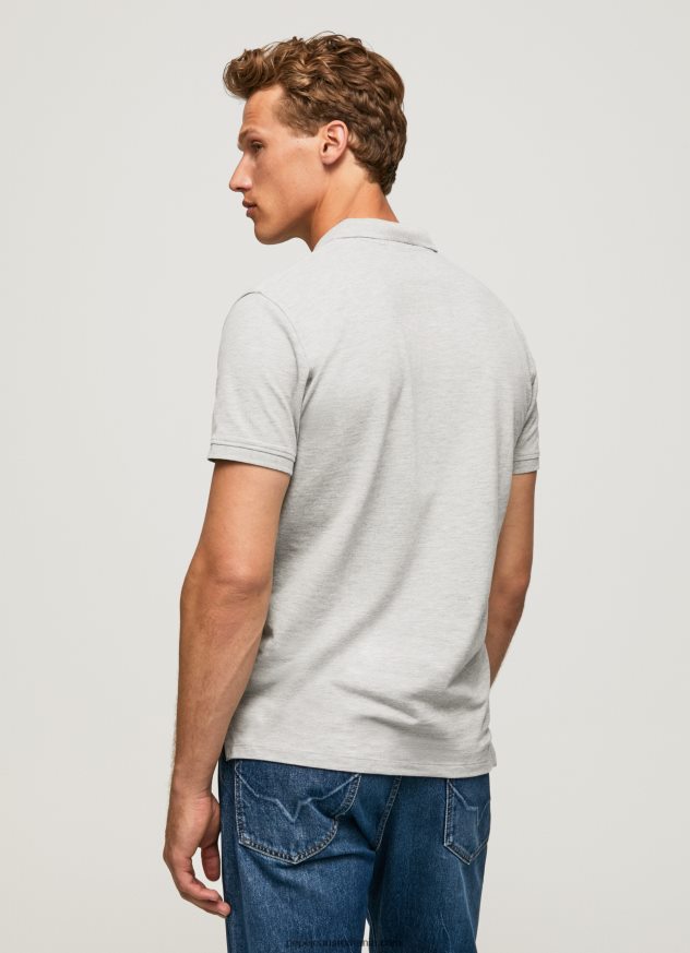 tricou cu logo bărbați Pepe Jeans marnă cenușie 6Z0R461084