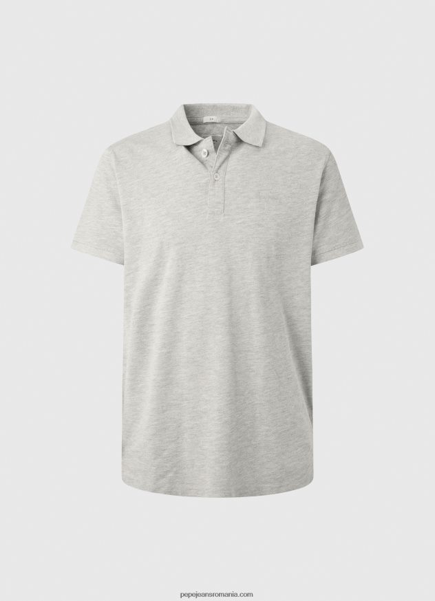 tricou cu logo bărbați Pepe Jeans marnă cenușie 6Z0R461084