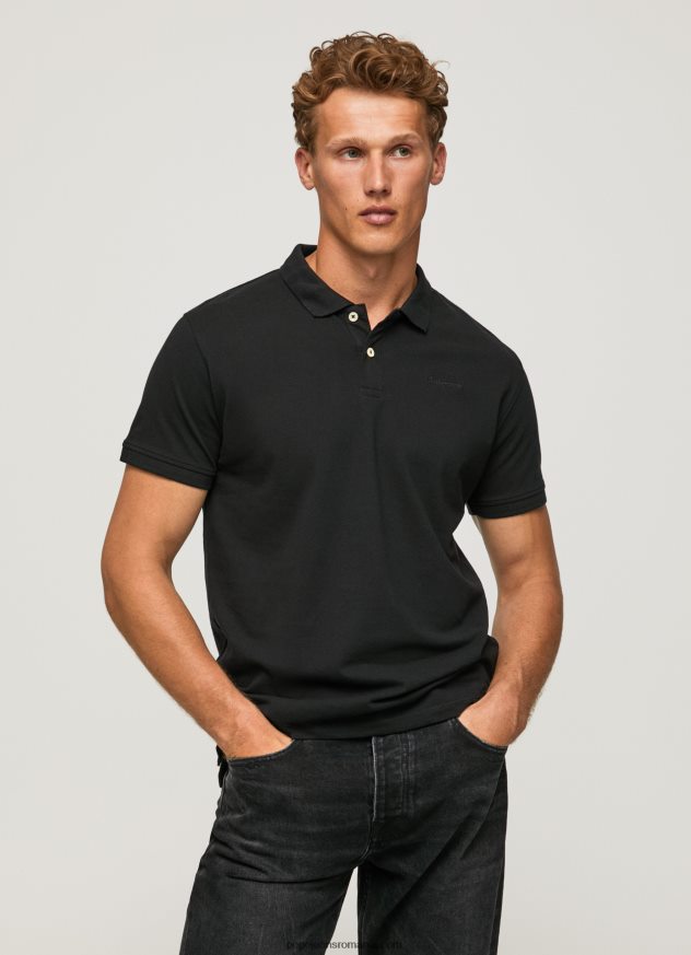 tricou cu logo bărbați Pepe Jeans negru 6Z0R461086