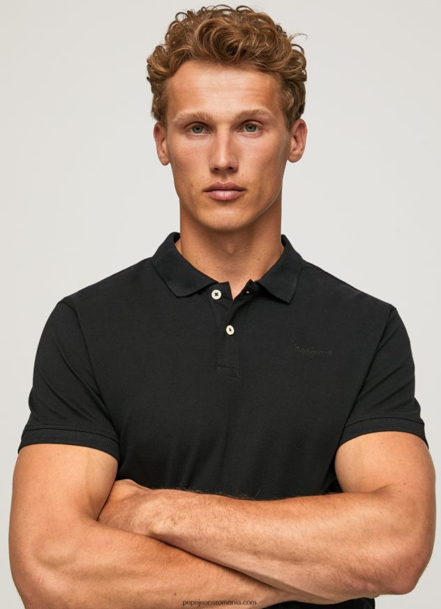 tricou cu logo bărbați Pepe Jeans negru 6Z0R461086