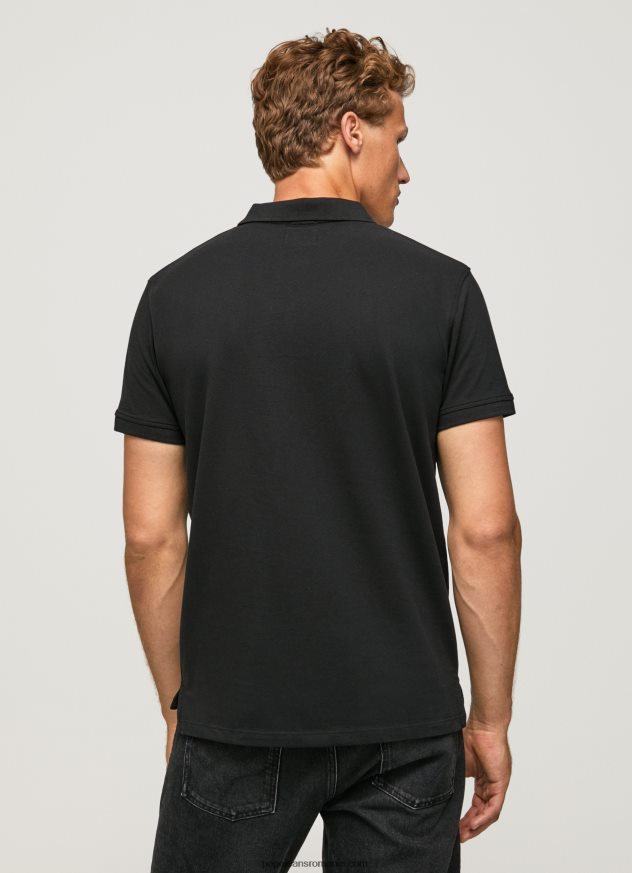 tricou cu logo bărbați Pepe Jeans negru 6Z0R461086