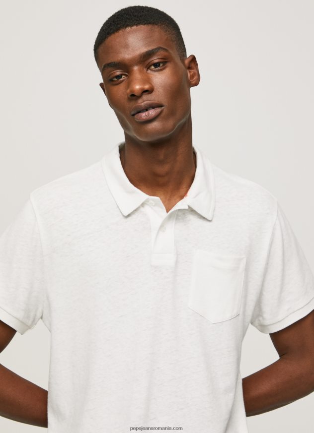 tricou polo bumbac in bărbați Pepe Jeans aproape alb 6Z0R461089