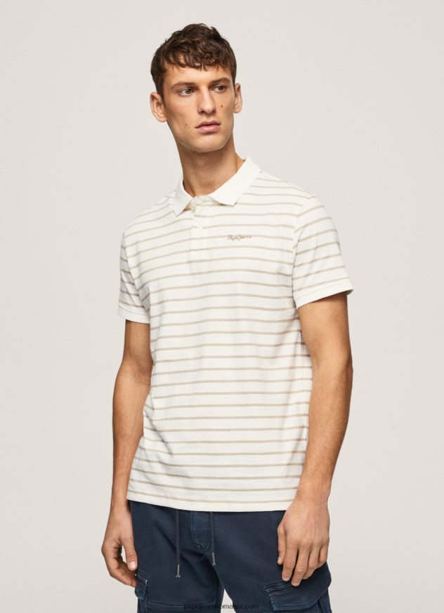 tricou polo cu imprimeu în dungi bărbați Pepe Jeans aproape alb 6Z0R461092