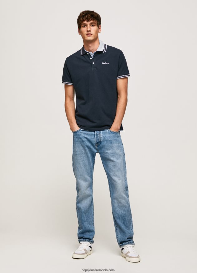 tricou polo cu logo brodat piqué bărbați Pepe Jeans dulwich 6Z0R461076