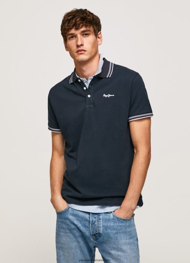 tricou polo cu logo brodat piqué bărbați Pepe Jeans dulwich 6Z0R461076