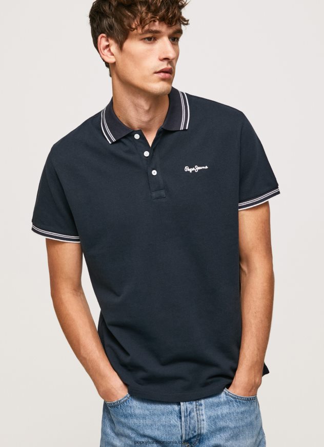 tricou polo cu logo brodat piqué bărbați Pepe Jeans dulwich 6Z0R461076