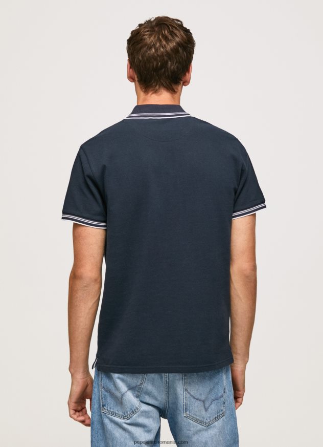 tricou polo cu logo brodat piqué bărbați Pepe Jeans dulwich 6Z0R461076