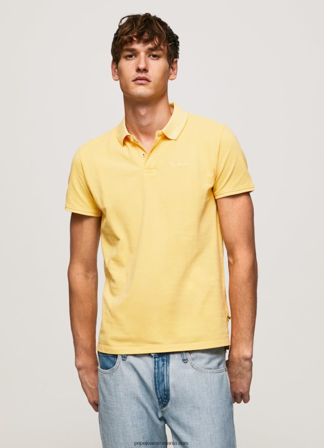 tricou polo cu logo brodat piqué bărbați Pepe Jeans strălucire 6Z0R461081