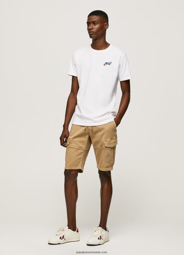 Tricou din bumbac cu logo 1973 bărbați Pepe Jeans alb 6Z0R46950