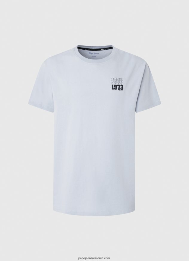Tricou din bumbac cu logo 1973 bărbați Pepe Jeans albastru înălbitor 6Z0R46924
