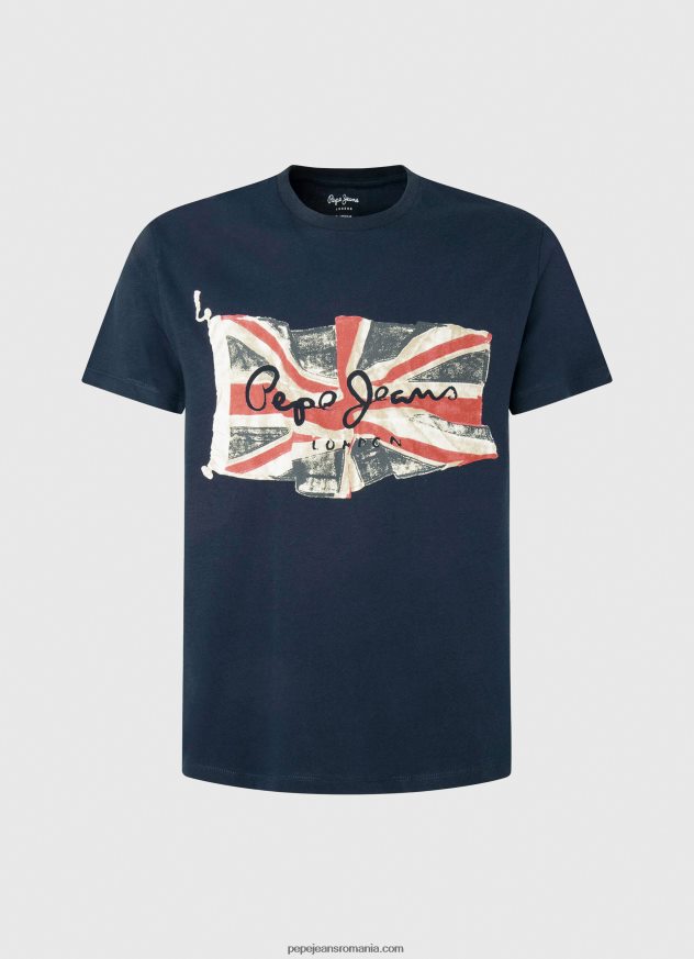 logo-ul steagului n tricou cu steagul fluturând bărbați Pepe Jeans dulwich 6Z0R46935