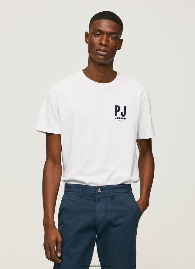 tricou cu imprimeu cu logo bărbați Pepe Jeans alb 6Z0R46953