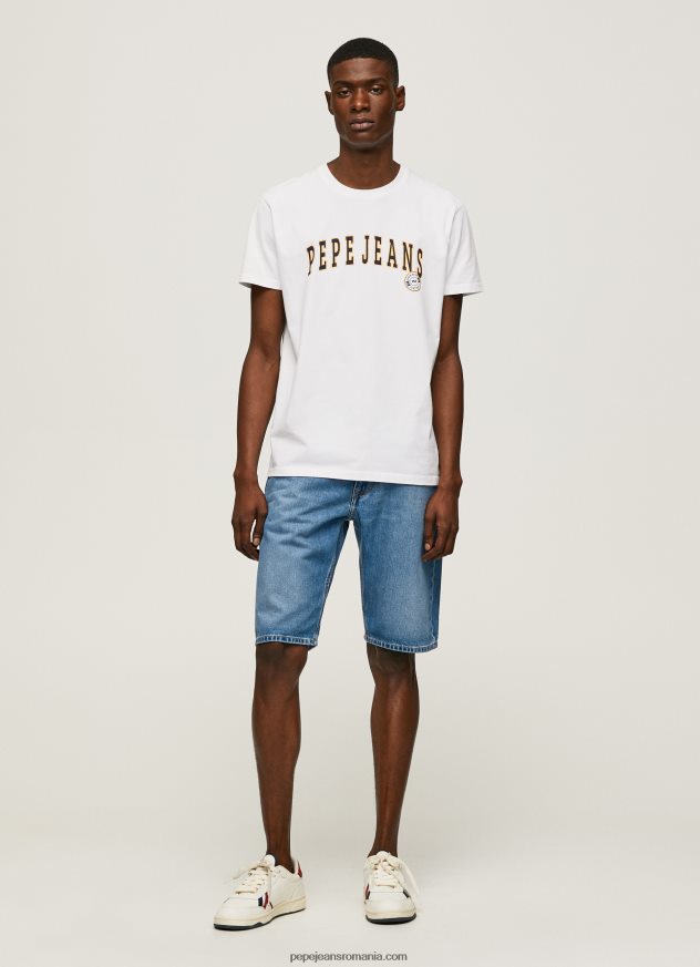 tricou cu imprimeu cu logo bărbați Pepe Jeans alb 6Z0R46970
