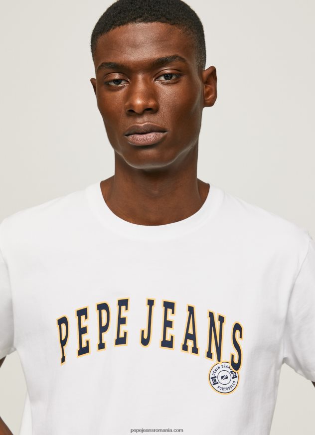 tricou cu imprimeu cu logo bărbați Pepe Jeans alb 6Z0R46970