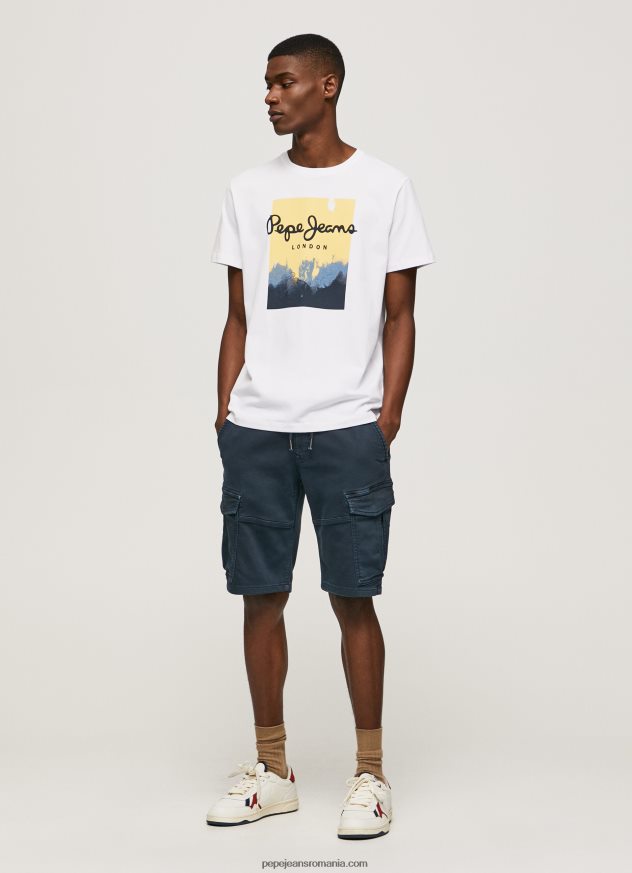 tricou cu imprimeu cu logo bărbați Pepe Jeans alb 6Z0R46974