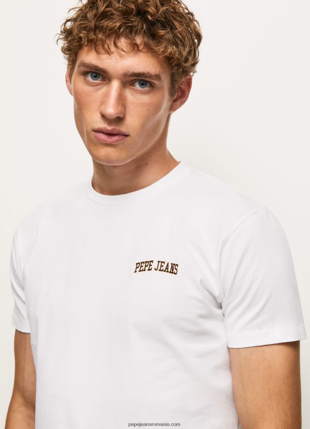 tricou cu imprimeu cu logo bărbați Pepe Jeans alb 6Z0R46978