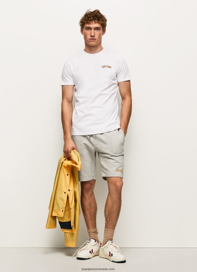 tricou cu imprimeu cu logo bărbați Pepe Jeans alb 6Z0R46978