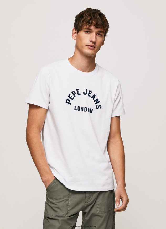 tricou cu imprimeu cu logo bărbați Pepe Jeans alb 6Z0R46982