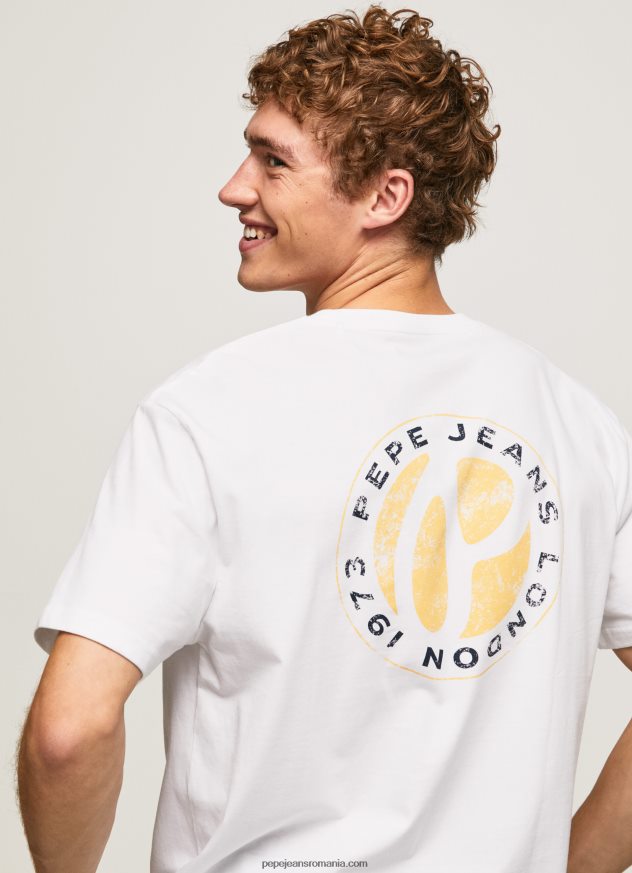 tricou cu imprimeu cu logo bărbați Pepe Jeans alb 6Z0R46997