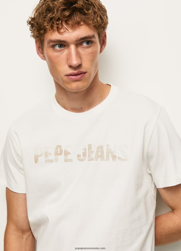 tricou cu imprimeu cu logo bărbați Pepe Jeans aproape alb 6Z0R46961