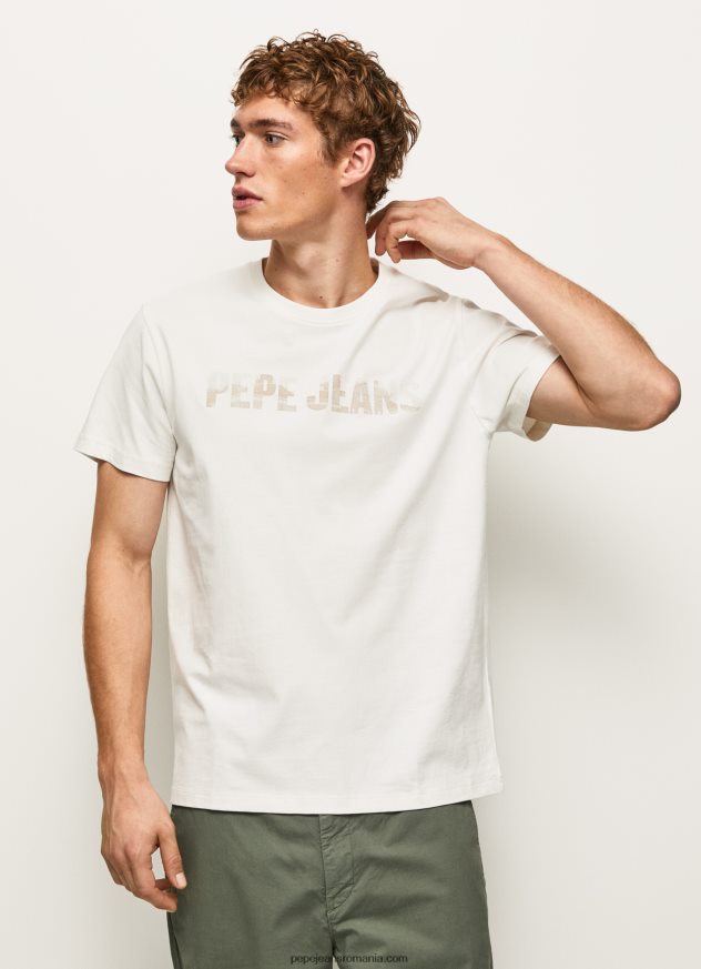 tricou cu imprimeu cu logo bărbați Pepe Jeans aproape alb 6Z0R46961
