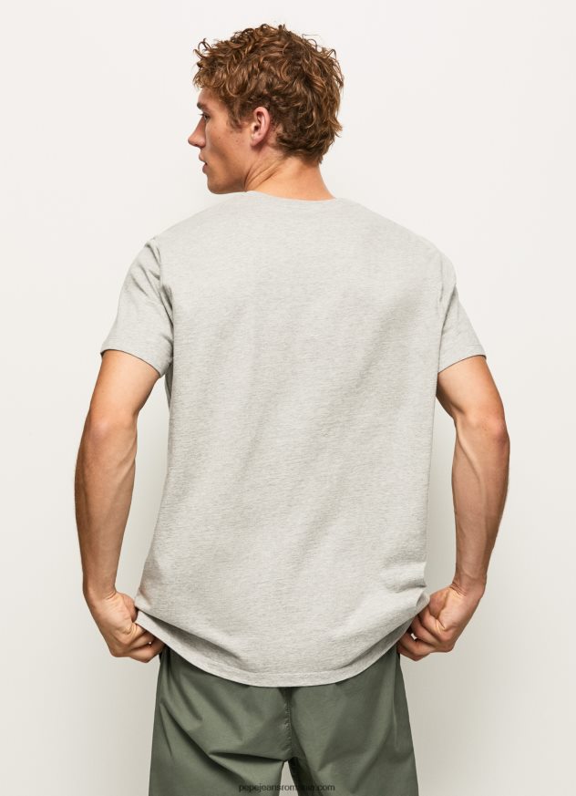 tricou cu imprimeu cu logo bărbați Pepe Jeans marnă gri deschis 6Z0R46971