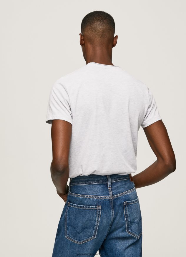 tricou cu imprimeu cu logo marmorat bărbați Pepe Jeans alb 6Z0R46987