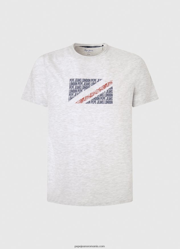 tricou cu imprimeu cu logo marmorat bărbați Pepe Jeans alb 6Z0R46987