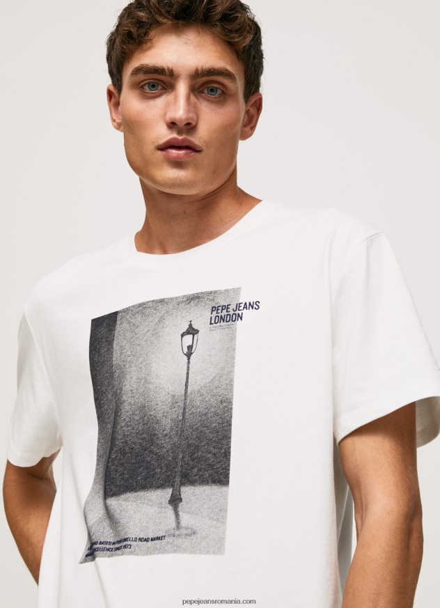 tricou cu imprimeu foto bărbați Pepe Jeans alb 6Z0R46958