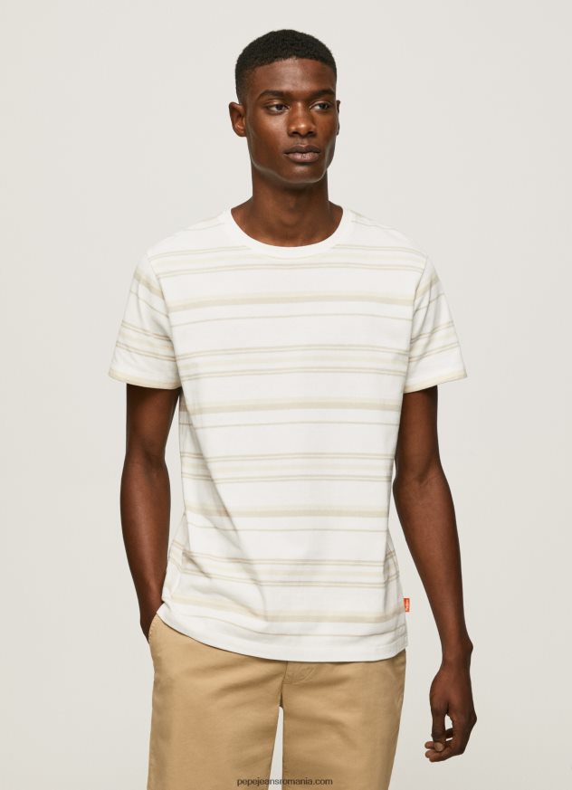 tricou cu imprimeu în dungi bărbați Pepe Jeans aproape alb 6Z0R46994