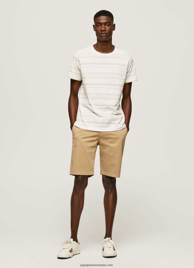 tricou cu imprimeu în dungi bărbați Pepe Jeans aproape alb 6Z0R46994