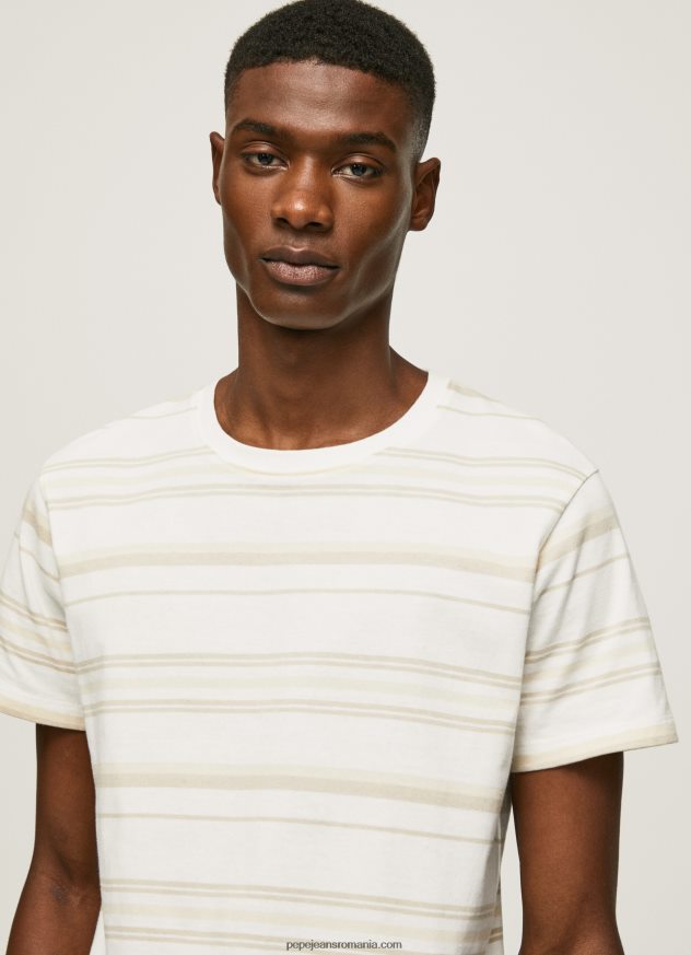 tricou cu imprimeu în dungi bărbați Pepe Jeans aproape alb 6Z0R46994