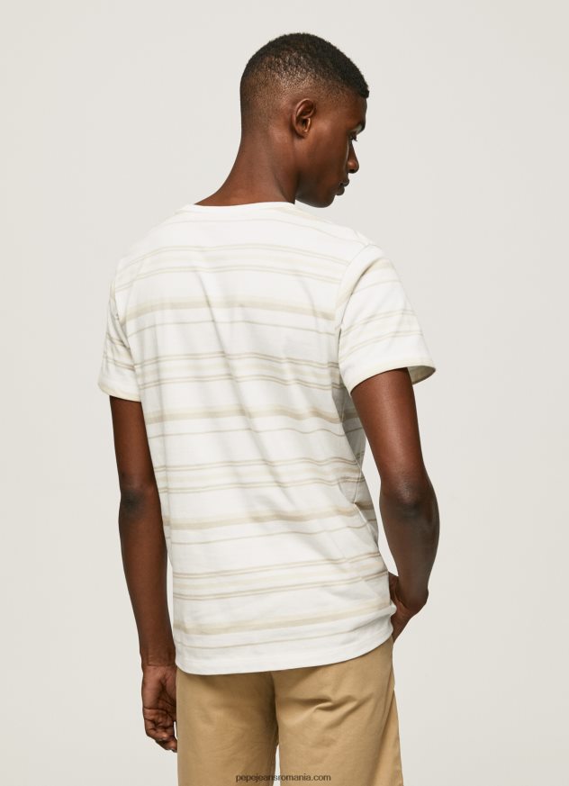 tricou cu imprimeu în dungi bărbați Pepe Jeans aproape alb 6Z0R46994