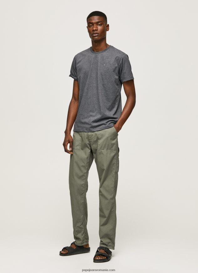 tricou cu logo brodat bărbați Pepe Jeans negru spalat 6Z0R46976