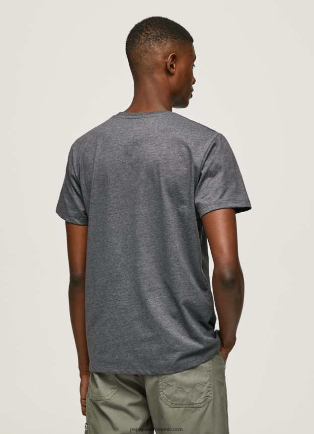 tricou cu logo brodat bărbați Pepe Jeans negru spalat 6Z0R46976