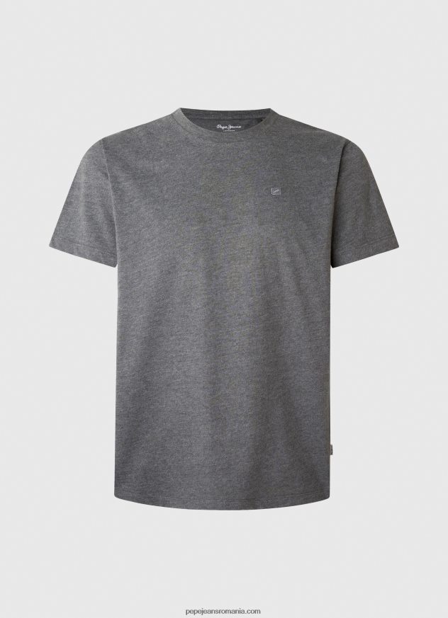 tricou cu logo brodat bărbați Pepe Jeans negru spalat 6Z0R46976