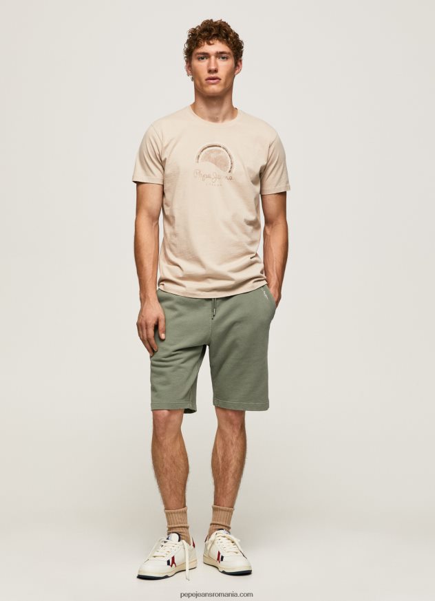 tricou cu logo cu efect uzat bărbați Pepe Jeans malţ 6Z0R46962