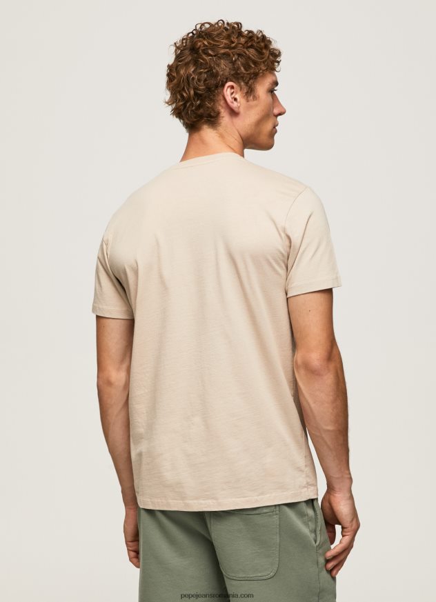 tricou cu logo cu efect uzat bărbați Pepe Jeans malţ 6Z0R46962