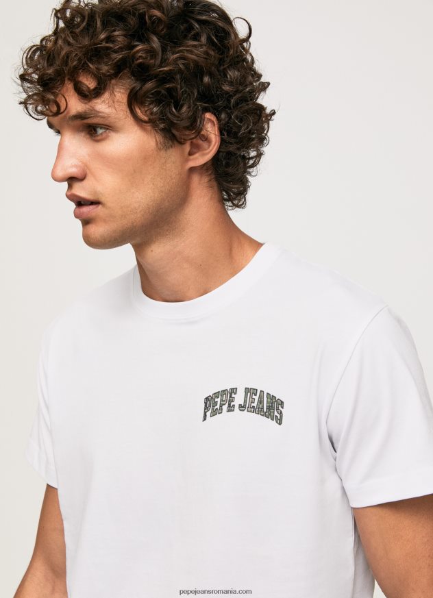tricou din bumbac cu logo de înaltă densitate bărbați Pepe Jeans alb 6Z0R46919
