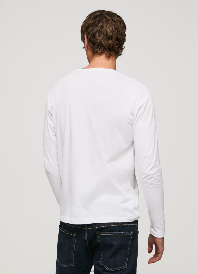 tricou din bumbac cu logo imprimat bărbați Pepe Jeans alb 6Z0R461018