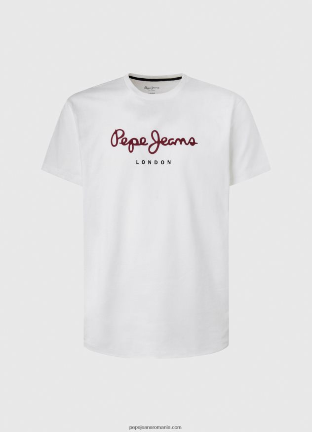 tricou din bumbac cu logo imprimat bărbați Pepe Jeans alb 6Z0R46998