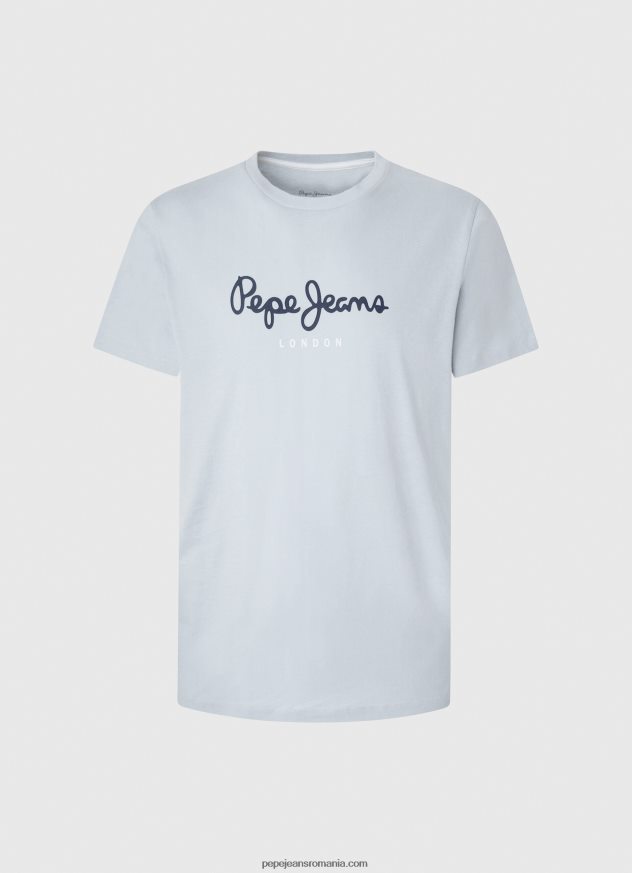 tricou din bumbac cu logo imprimat bărbați Pepe Jeans albastru înălbitor 6Z0R46933